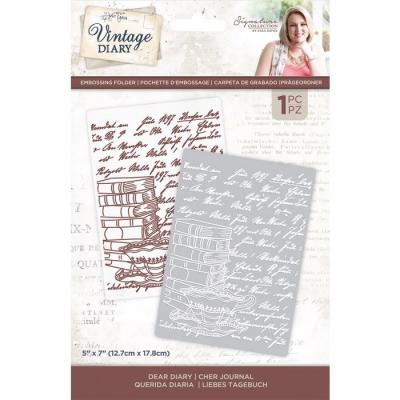 Crafter's Companion Vintage Diary Embossing Folder - Dear Diary